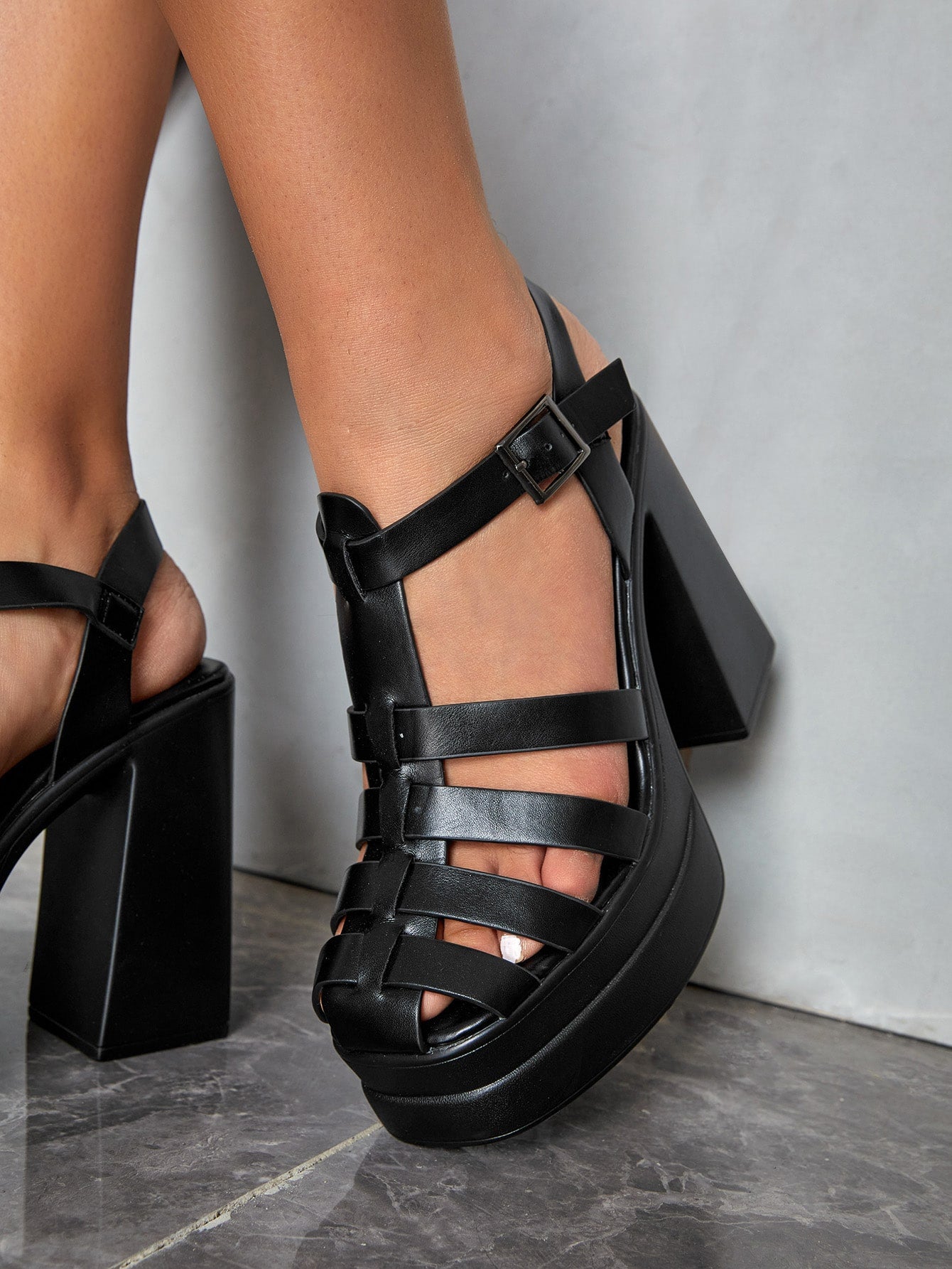 Chunky caged clearance sandals