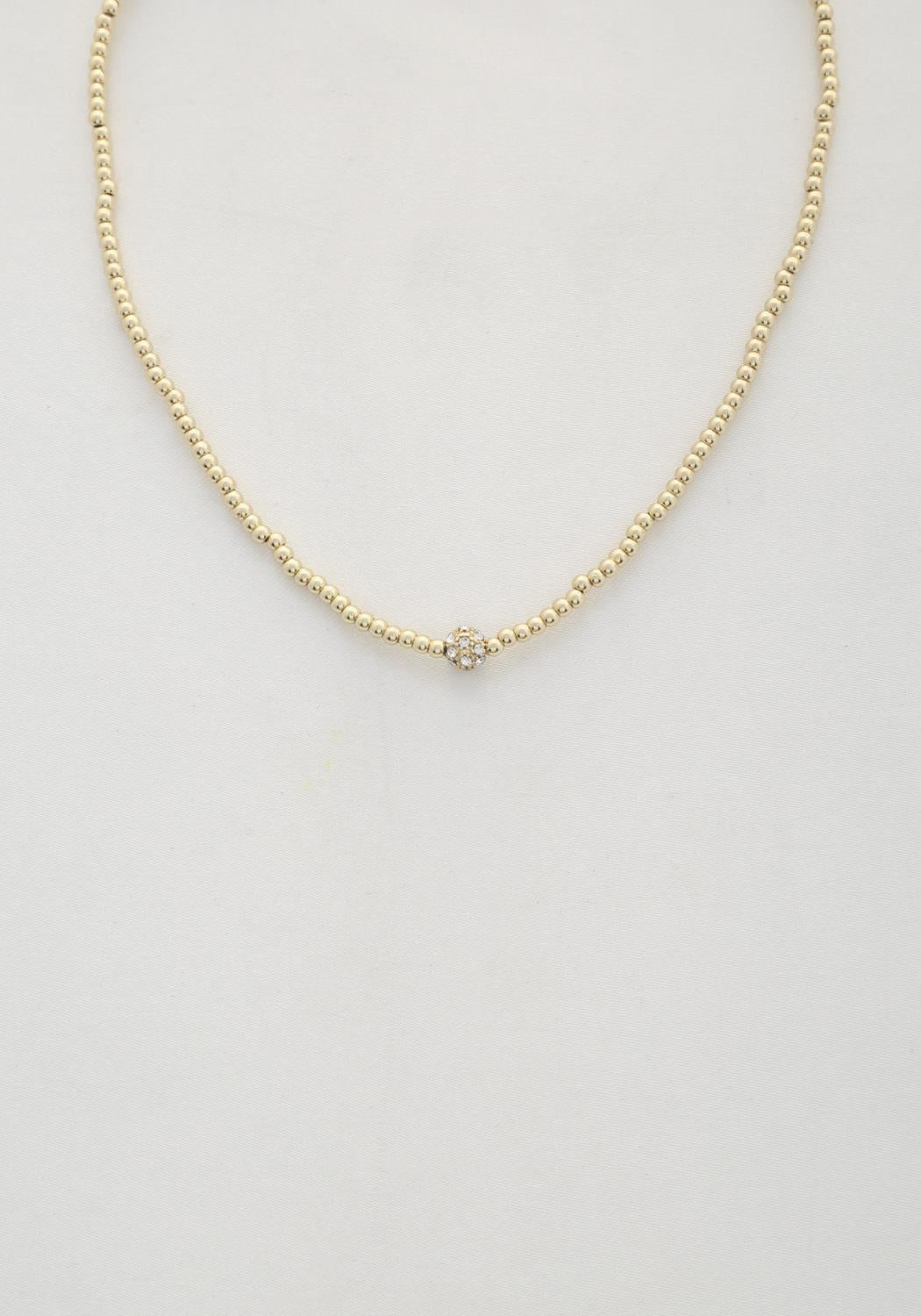 Round Coin Gold beaded necklace