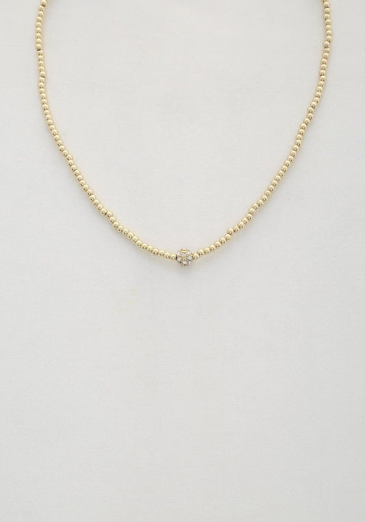 Round Coin Gold beaded necklace