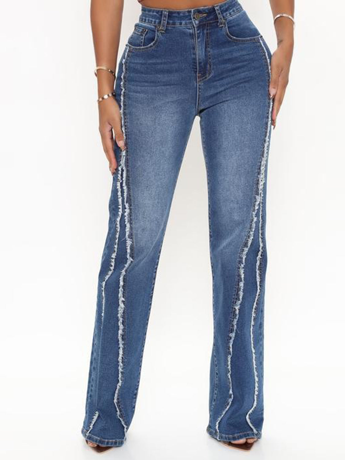 Raw Hem High Waist Jeans